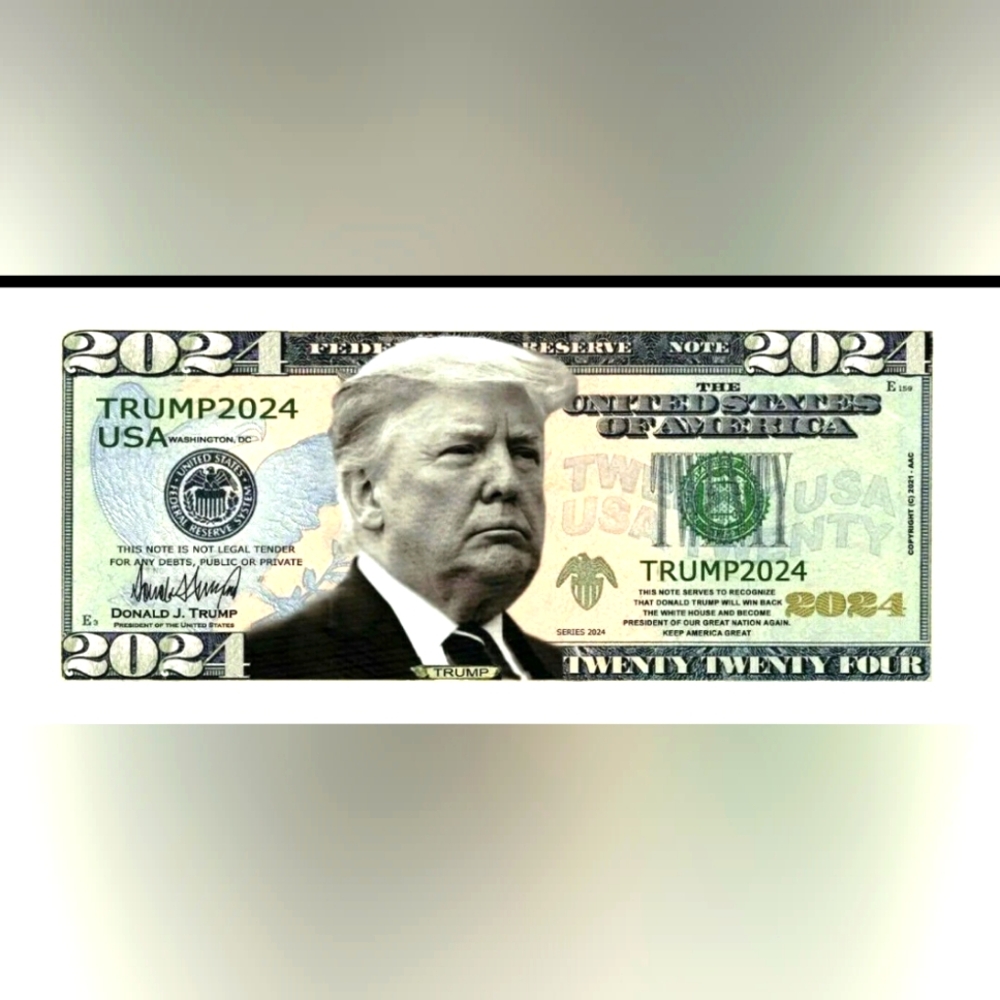 (1) Donald Trump 2024 Novelty Dollar Bill comes in a Soft Polly Sleeve NEW